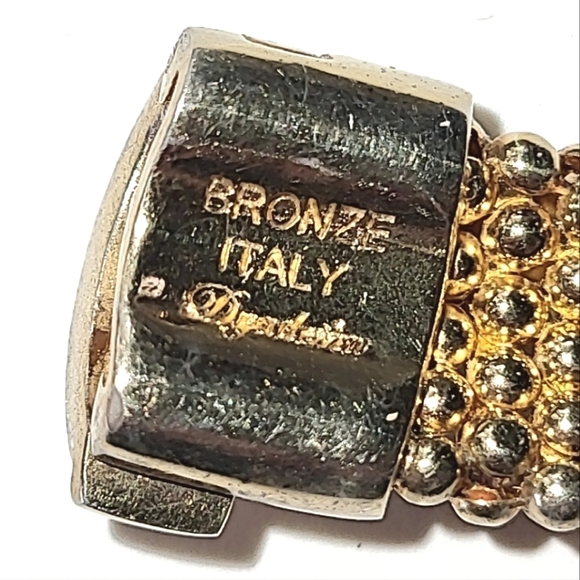 DYADEMA BRONZE POPCORN LINK BRACELET - UNUSUAL CLASP  - MADE IN ITALY - Picture 8 of 11